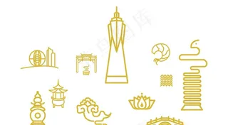 杭州地标矢量图片
