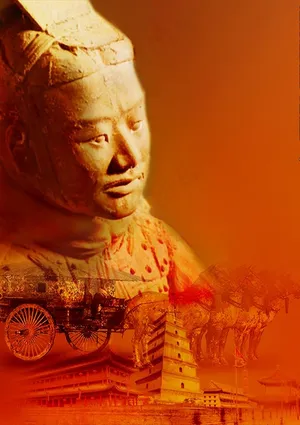 兵马俑合成海报图片