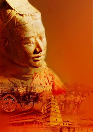 兵马俑合成海报图片