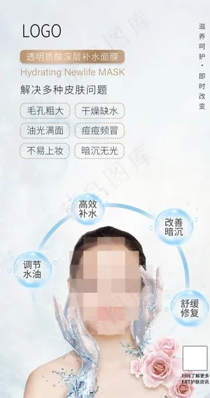 美容护肤品手机海报图片