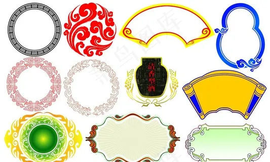 分层素材各种花边 边框图片