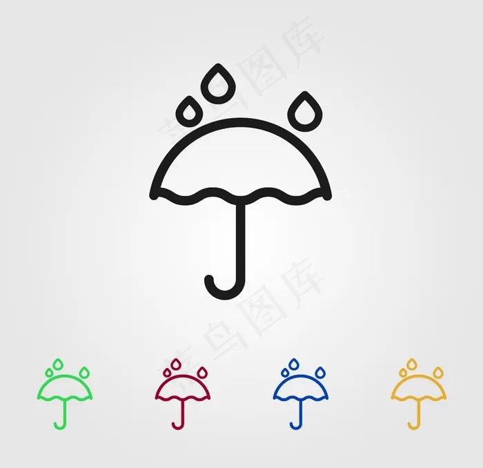 雨伞小图标图片ai矢量模版下载