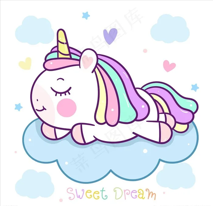 独角兽图片ai矢量模版下载