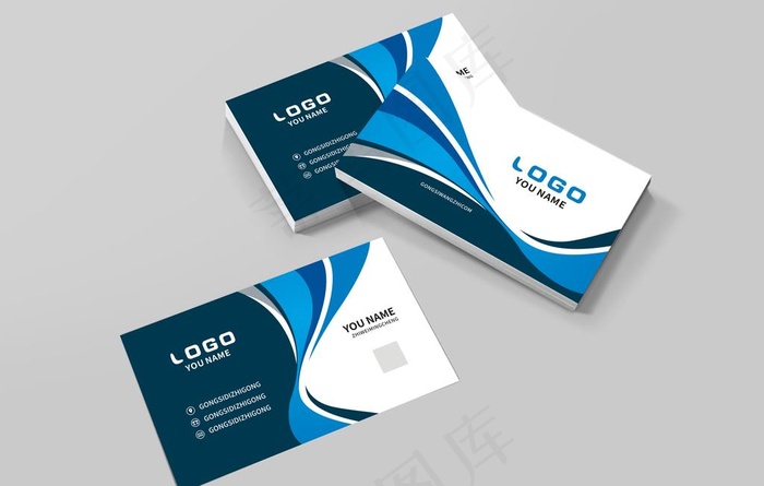 蓝色商务名片图片