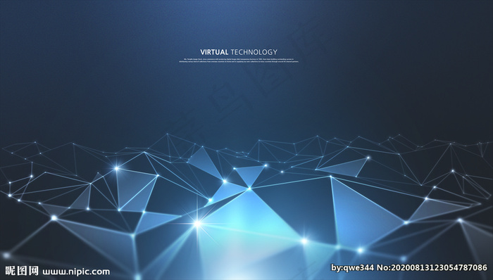 蓝色几何科技背景图片