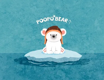 poopo bear 冰块图片