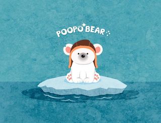 poopo bear 冰块图片