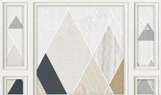 3D几何边框背景墙图片