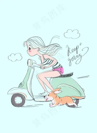 手绘漫画少女图片