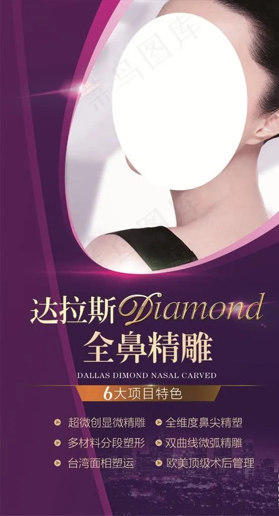 达拉斯全鼻精雕鼻部易拉宝图片psd模版下载