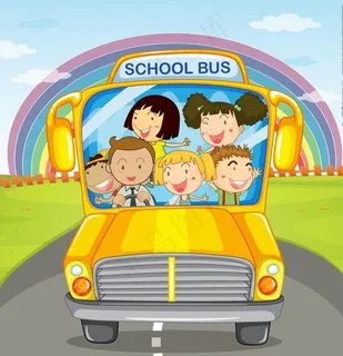 卡通校车图片