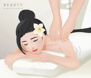矢量护肤美容spa美女人物图片