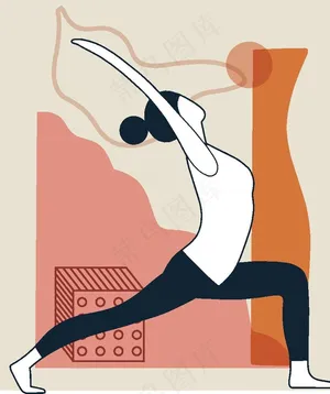 瑜伽动作装饰图案图片