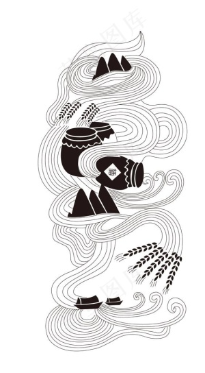 水纹  酒坛图片