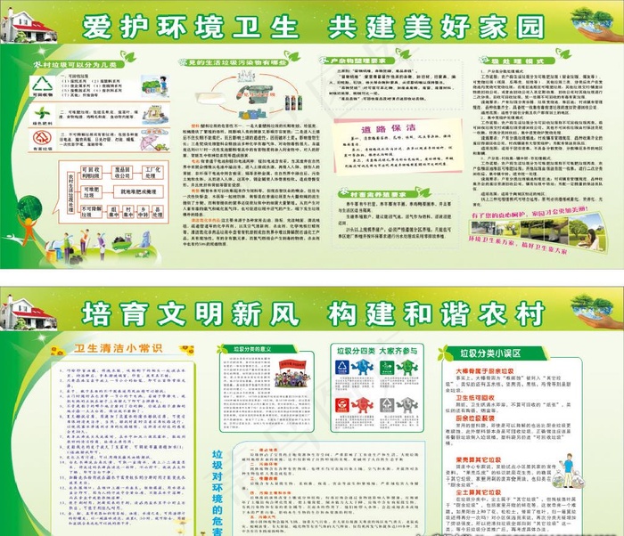 绿色农村环境卫生评比整治宣传栏图片