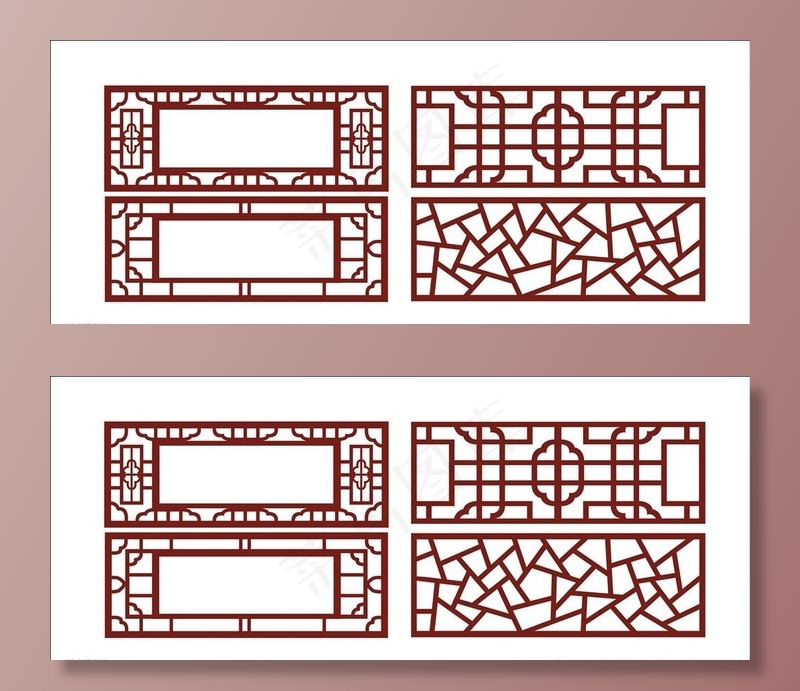 中式屏风 窗花图片
