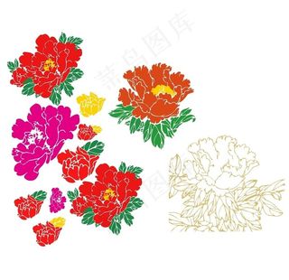 东北大花元素矢量图片