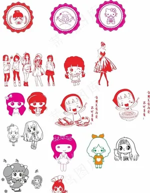 女孩矢量图片