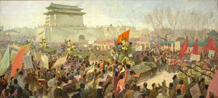 油画 北平解放图片