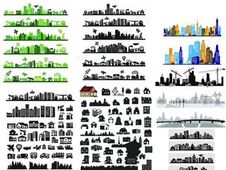 各种城市剪影图片