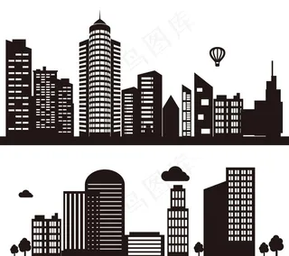 城市剪影免抠素材图片