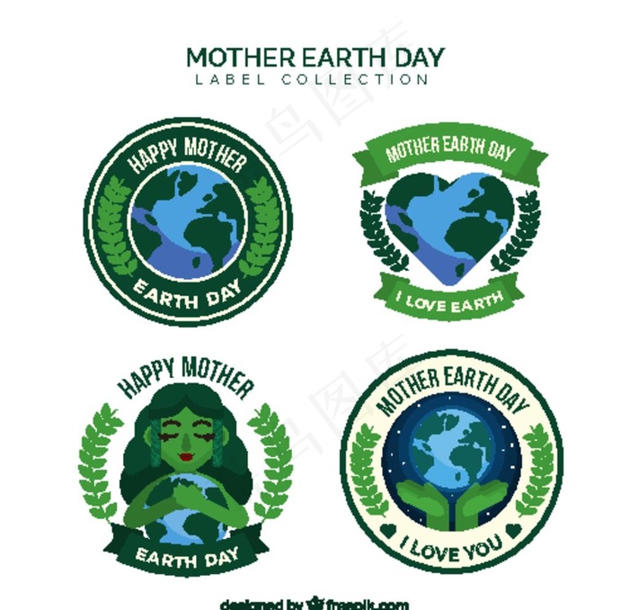 创意世界地球日标签图片