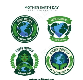 创意世界地球日标签图片