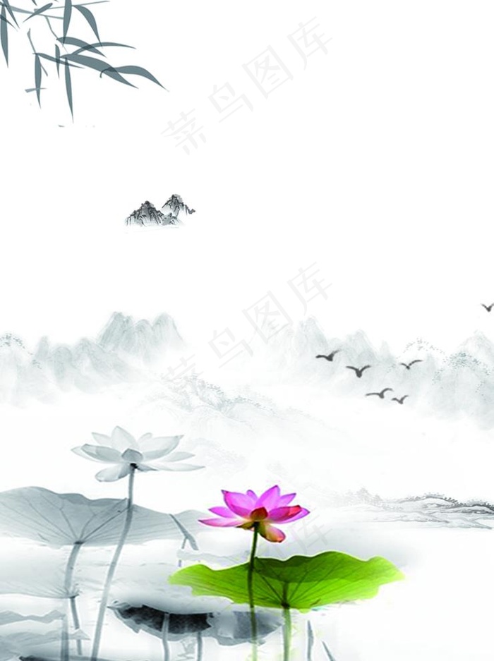 水墨画图片(2480X3426(DPI:300))psd模版下载