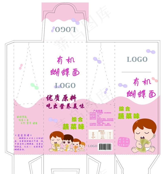 刀版图 异型盒 包装 蝴蝶面图片