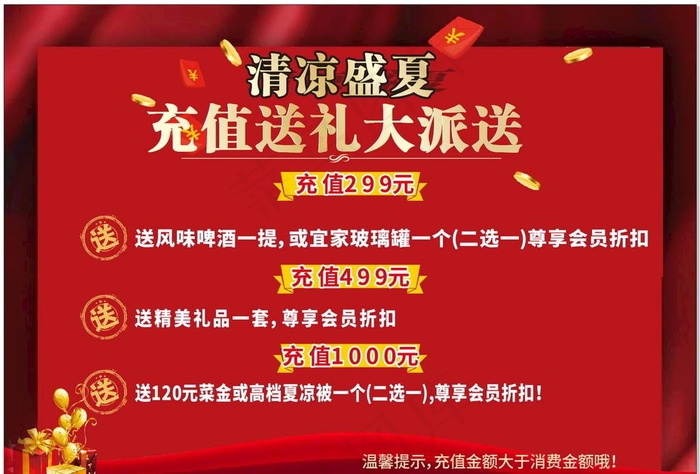 充值活动周年庆海报图片(1000X700)cdr矢量模版下载