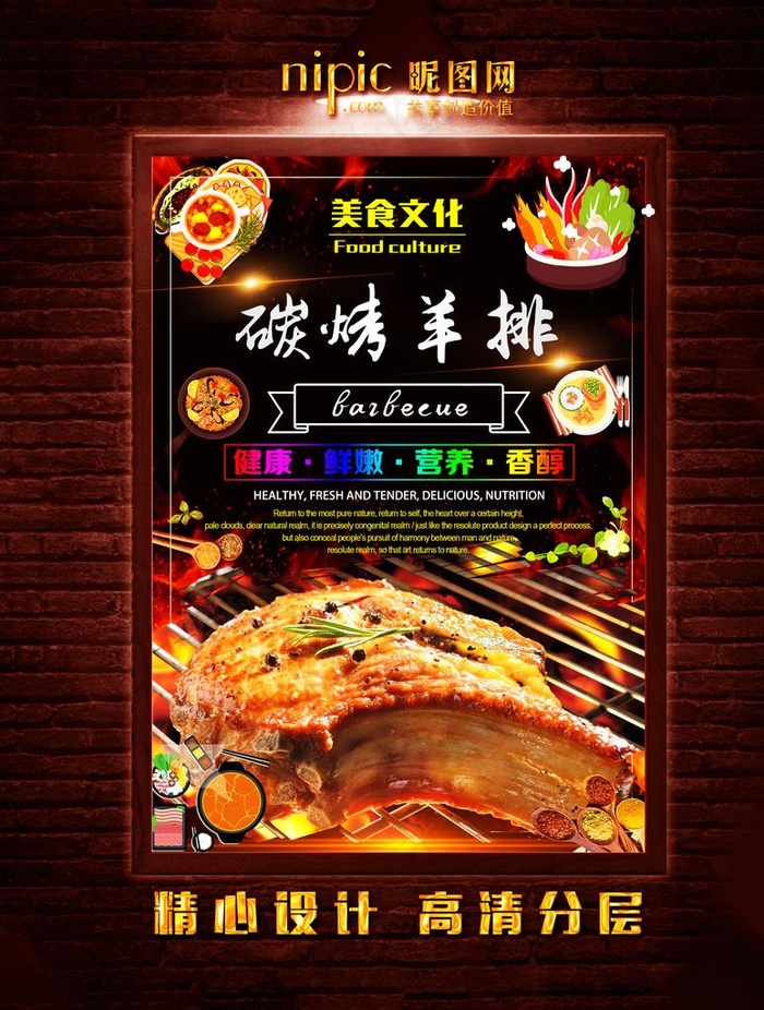 烤羊排图片(3804X4834(DPI:300))psd模版下载