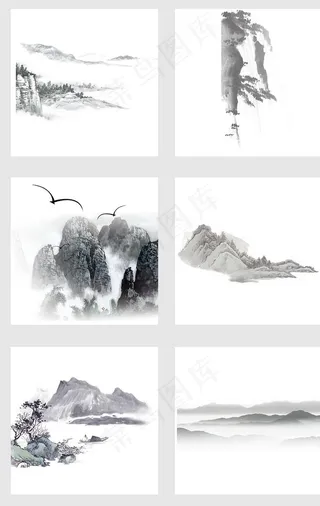 水墨山图片