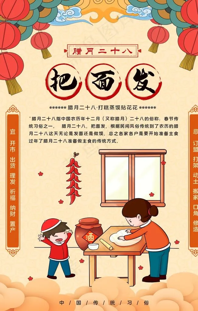 新年习俗图片(3543X5315(DPI:72))psd模版下载
