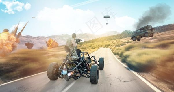 网吧吃鸡游戏战争海报设计图片