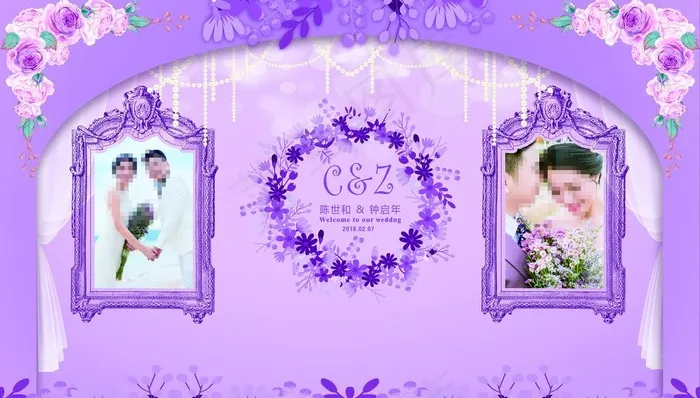 婚礼主题背景图片(14173X8504(DPI:72))psd模版下载