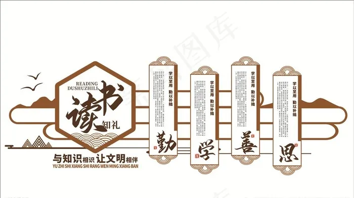 校园文化墙图片cdr矢量模版下载
