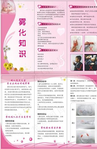 雾化知识传单  医院粉色折页图片