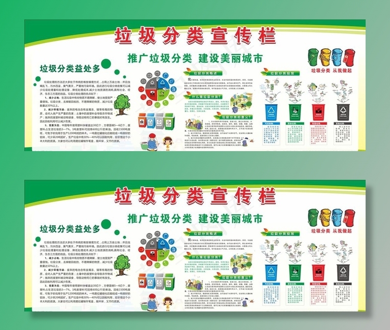 垃圾分类宣传栏图片(2400X1000)cdr矢量模版下载