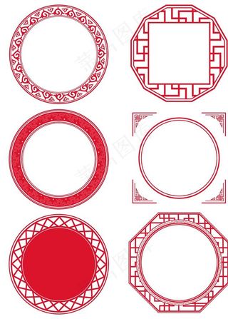 中式边框矢量装饰素材图片