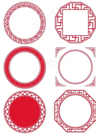 中式边框矢量装饰素材图片