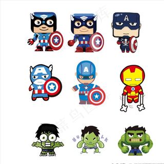 复仇者联盟 Q版卡通 矢量图图片