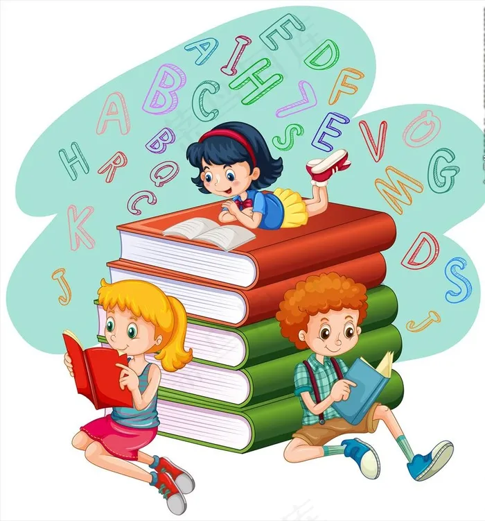 卡通学生图片eps,ai矢量模版下载