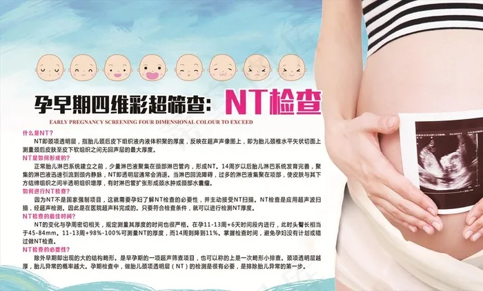 孕早期四维彩超筛查NT检查图片(6496X4134(DPI:150))psd模版下载