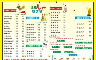 饮品价目单灯箱片图片