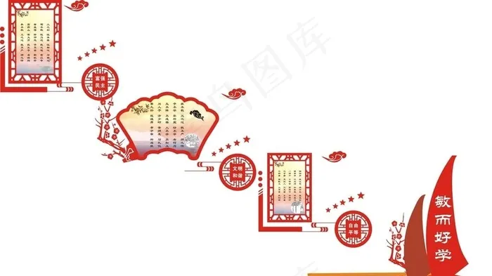 楼梯文化墙图片cdr矢量模版下载