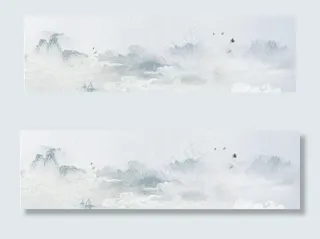 中国风简约水墨古风山水背景图片