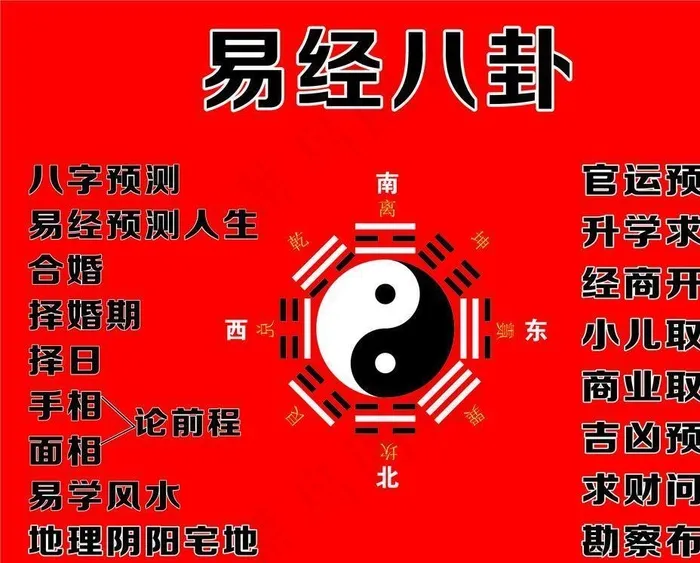 易经八卦算命图片cdr矢量模版下载