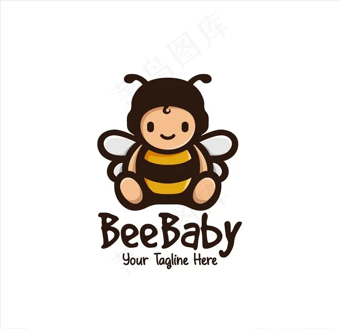 蜜蜂LOGO背景图片ai矢量模版下载