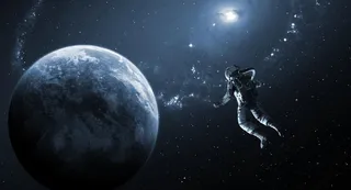 太空宇航员背景psd素材图片