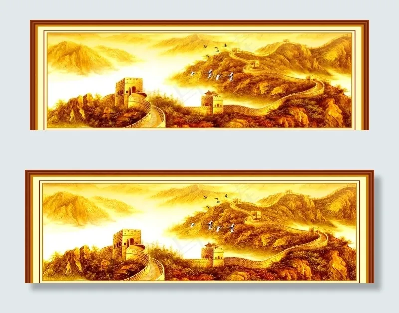 金色长城图片(12189X4337(DPI:72))psd模版下载